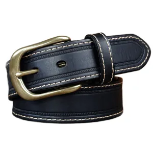 Ceinture en cuir veritable vintage pour homme avec boucle ardillon classique pour jean.