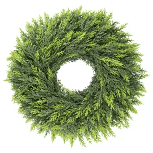 Guirlanda de Navidad de Pino de Norfolk Artificial Realista Vegetación Guirnalda de Invierno Decoración de Puerta Delantera para el Hogar