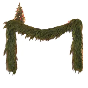 Realistic Norfolk pine garland for Christmas table and stair decoration
