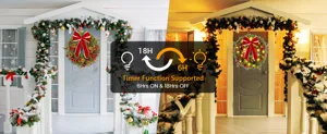 Illuminated Christmas wreath for front door with smart timer function 6 hours on 18 off