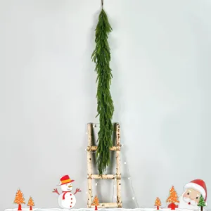 Realistic green Norfolk Pine garland hanging decoration for Christmas home decor