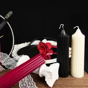 Juego de velas de pilar acanaladas, velas perfumadas artísticas para decoración.