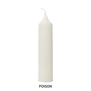 Vela de pilar perfumada, vela decorativa de cera de soja, vela acanalada blanca.