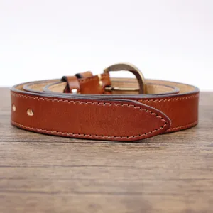 Genuine cowhide leather belt for women, retro decorative waist belt, suit and dress accessory.