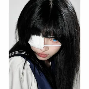 Cosplay single eye patch sweet cool style white eye cover photo props for women halloween