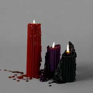 Low temperature massage candle romantic scented pillar wax for couple intimate moments red black