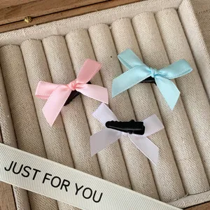 Dopamine ribbon bow hair clips set, cute sweet styling hair accessories for women girls.