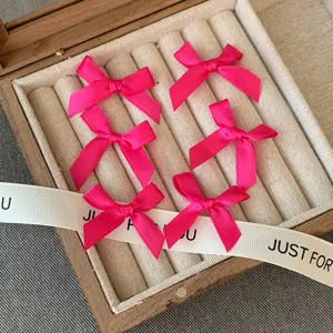 Dopamine style pink ribbon bow hair clips cute Barbie sweet ballet hair accessories