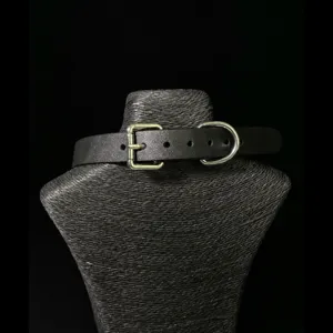 Collier de cosplay en cuir PU noir avec boucle metallique pour jeu de role principal