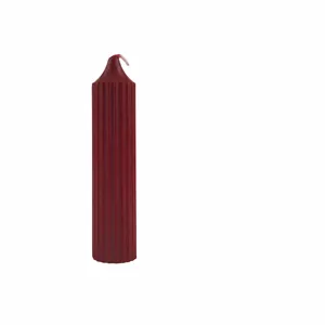 Vela de pilar acanalada burdeos 15cm vela aromática romántica para decoración de interiores chic