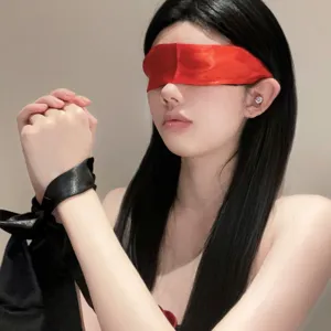 Μάσκα ματιών από σατέν και μεταξωτή κορδέλα αισθησιακό σετ περιορισμού ενηλίκων 1τμ