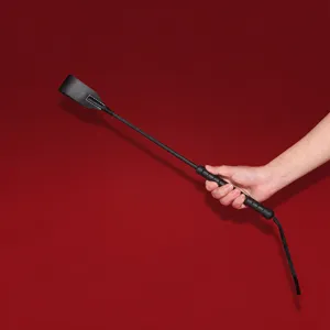 High quality black leather whip adult novelty spanking crop for intimate play and fun.