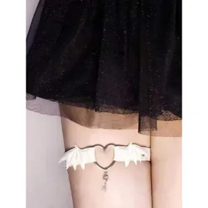 Cute Harajuku Lolita Gothic Bat Wing Leg Garter Y2K Punk Thigh Chain Strap Accessory