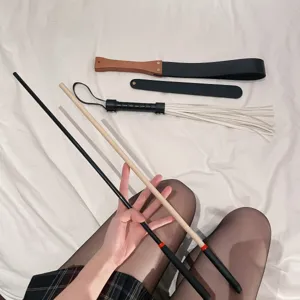 Adult BDSM bondage flogger leather whip paddle cane set sexy roleplay toy for couples