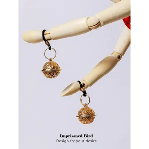 Gold hallowed bell nipple clamps with elastic ring adjustable body jewelry pendant