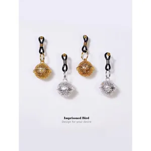 Adjustable floral bell nipple clamps body jewelry set in gold and silver chic styles.