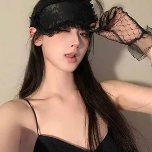 Black lace blackout eye mask sexy sleep mask soft lace blindfold for women nightwear