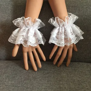 Lolita Korte Kant Polsstulpen Volant Gelaagde Mesh Handschoenen Lieve Meisjes Schattig Dagelijks Feest Kleding Accessoires