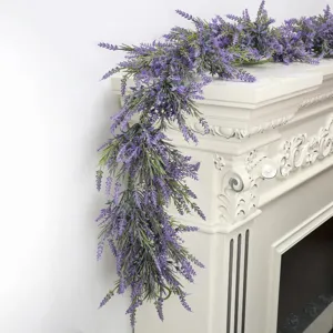 Artificial Lavender Garland Purple Flower Vine For Mothers Day Front Door Stairs Table Wedding Home Garden Decoration