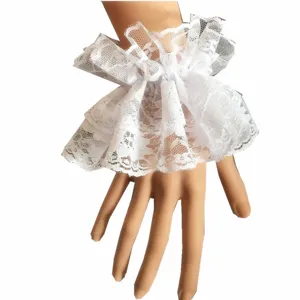 Witte kant polsmanchetten lolita volants nep mouwen zoete accessoires voor vrouwen