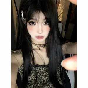 Punk brown leopard print choker necklace, Y2K sweet cool gothic neck accessory for women.