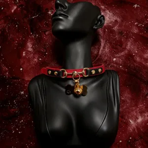 Gothic Punk PU Leather Choker Necklace With Bell Metal Rivets And Buckle Design Fashion Jewelry Gift For Women