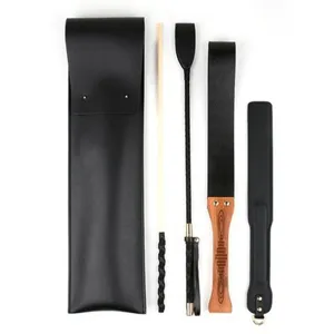 Adult BDSM bondage paddle whip set leather flogger gear for roleplay and practice.