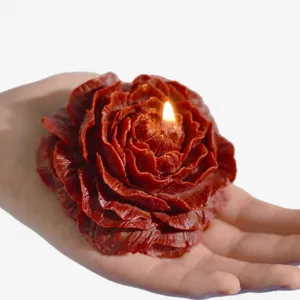 Candela per Aromaterapia con Fiore di Peonia in Cera di Soia Fatta a Mano Doratura Candela Profumata a Bassa Temperatura Regalo per la Casa