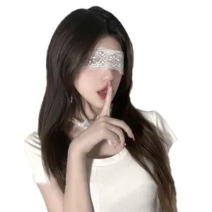 Masque de bandeau en dentelle blanche accessoire coquin adulte chambre cosplay fête.