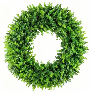 Weelderige kunstmatige eucalyptuskrans met dichte groene bladeren voor huisdecoratie
