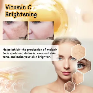 Détail de sérum visage à la vitamine C montrant la texture et l'efficacité anti-taches.