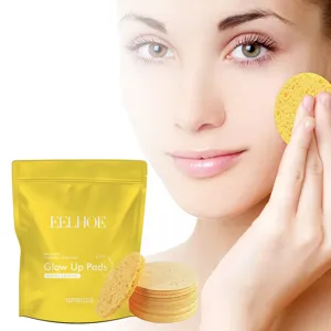 EELHOE Turmeric Cleansing Pads Deep Clean Face Exfoliating Facial Pads Skin Care 10pcs.