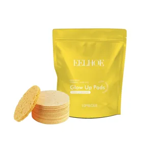 Turmeric Cleansing Pads Deep Clean Exfoliating Facial Sponge Wood Pulp Cotton Makeup Removal Pads Skincare Tool