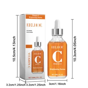 EELHOE Sérum Éclaircissant à la Vitamine C, ensemble de soins du visage avec flacon pipette.