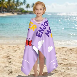 Weiches, schnelltrocknendes Mikrofaser-Strandtuch für Kinder mit Schmetterlingsmotiv