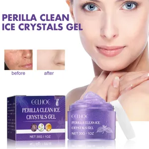 Détail du gel cristaux de glace nettoyant périlla EELHOE pour pores et éclat de la peau.