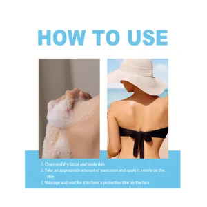Guide d'utilisation de la crème solaire blanchissante à la niacinamide Eelhoe pour corps.