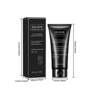Crème hydratante incolore anti-âge EELHOE 4-en-1 SPF 50 crème solaire visage 48g.