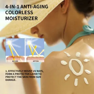 EELHOE crème hydratante solaire anti-âge incolore 4-en-1 pour protection UV extérieure.