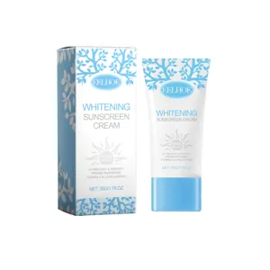 Crème Solaire Blancheur Eelhoe SPF50 PA+++ 50g tube et boîte vue du produit principal pour soin extérieur.