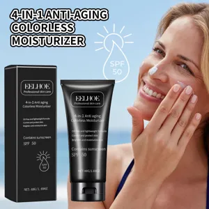 EELHOE 4-en-1 crème hydratante visage anti-âge incolore avec protection solaire FPS 50.