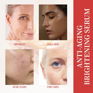 Siero viso anti-età illuminante progettato per ridurre rughe, linee sottili e macchie.