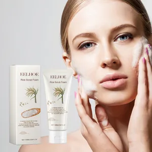 EELHOE Rice Scrub Foam Facial Cleanser 100ml Deep Cleansing Gentle Exfoliating Face Wash