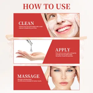 Immagine di dettaglio del siero viso che mostra pulizia, applicazione e massaggio.