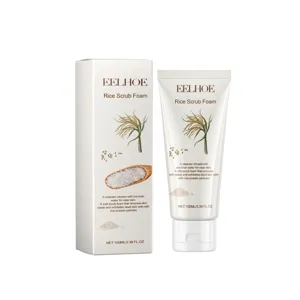 EELHOE Rice Scrub Foam Cleanser for Deep Pore Cleansing and Exfoliating Facial Skin Care
