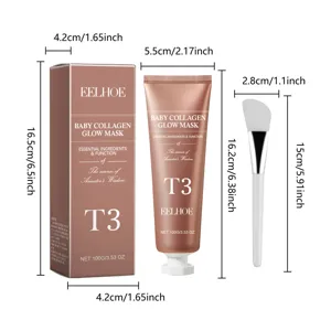 Mascarilla peel-off de colágeno eelhoe con brocha, tratamiento hidratante y aclarante de piel.