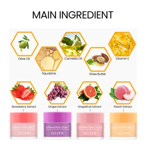 EELHOE Lip Sleeping Mask with Natural Fruit Extracts and Plant Oils for Deep Hydration