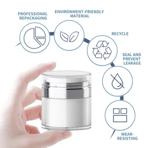 Barattolo da viaggio cosmetico pompa airless acrilico, dispenser crema portatile.