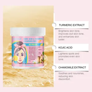 Eelhoe kojic acid turmeric cleansing pads detail view showing active natural skincare ingredients.