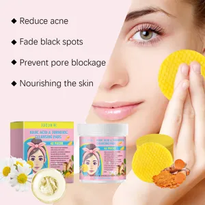 EELHOE kojic acid turmeric cleansing pads 40pcs, gentle facial exfoliating and brightening skin care.